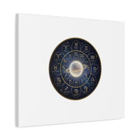 Zodiac Constellation Wheel Canvas, Astrology Art Print | Gold Foil Galaxy