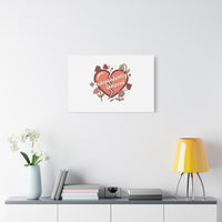 Independently Unloved Heart Print Canvas | Anti Valentine, Single Humor