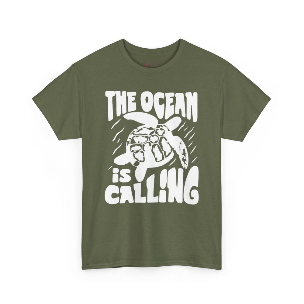 Gildan5000 | Unisex Sea Turtle "The Ocean Is Calling" Tee