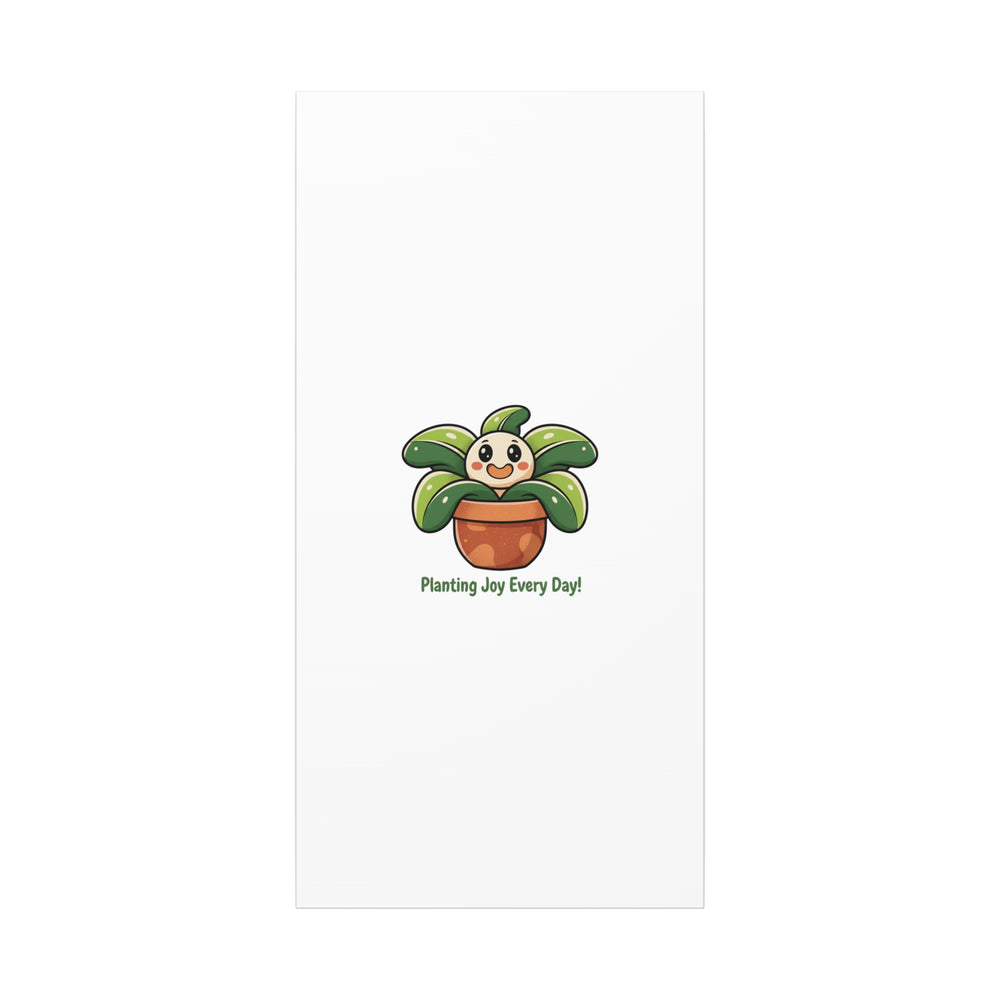 Planting Joy Every Day Canvas | Plant Parent Pun, Sage Cream Botanical Art