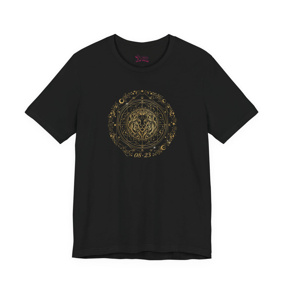 Bella+Canvas3001 | Leo Constellation Tee | Zodiac glyph, gold foil celestial design