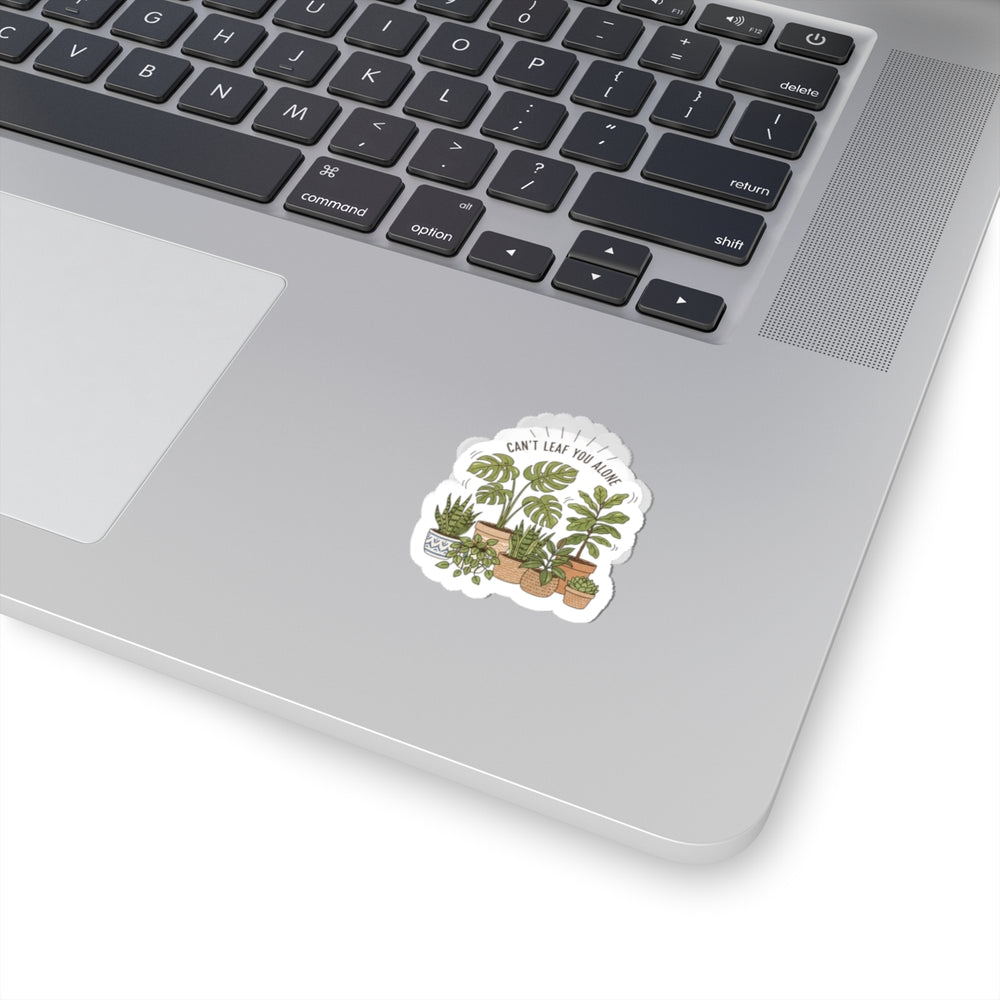 Can't Leaf You Alone Kiss-Cut Sticker | Plant Parent Pun, Sage Cream Botanical