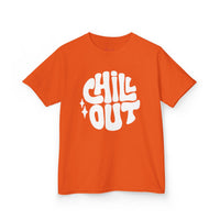 Gildan 5000B | Groovy "Chill Out" Kids' Cotton T-Shirt – Retro Aesthetic Youth Graphic Tee