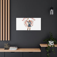 Love & Grit Canvas, Western Valentine Cowgirl Heart Poster | Cowboy Valentine