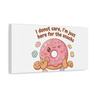 Donut Snacks Pun Canvas | Food & Snack Humor, Cozy Kawaii Art