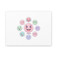 Hand-Drawn Emoticon Sticker Pattern Canvas | Cute Emoji Repeat Print