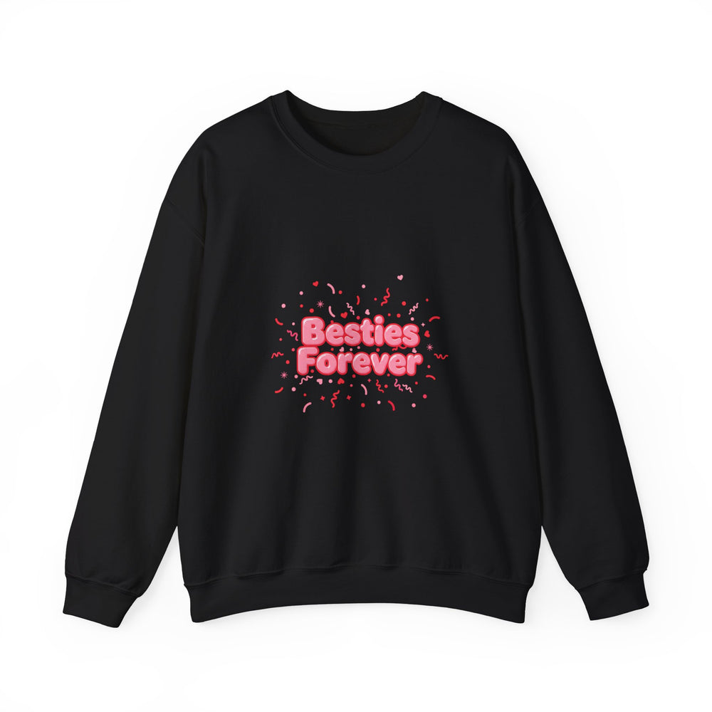 Besties Forever Sweatshirt | Galentine's Friendship Crewneck, Pink Chunky Type