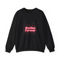 Besties Forever Sweatshirt | Galentine's Friendship Crewneck, Pink Chunky Type