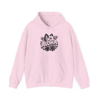 Gildan 18500 | Unisex "Floral Aloha" Graphic Hoodie – Tropical Hibiscus & Palm Design – Premium Soft Coastal Fleece Pullover