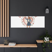 Love & Grit Canvas, Western Valentine Cowgirl Heart Poster | Cowboy Valentine