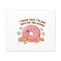 Donut Snacks Pun Canvas | Food & Snack Humor, Cozy Kawaii Art