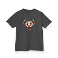 Gildan 5000B | "Joy" Sparkle Character Kids' Tee | Fun & Comfortable Youth T-Shirt | Kids T‑Shirt — Cute Smiling Character "Joy" Graphic