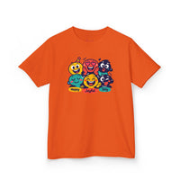 Gildan 5000B | Kids' "Happy & Joyful" Emoji Crewneck Tee – Fun Cartoon Character Graphic T-Shirt