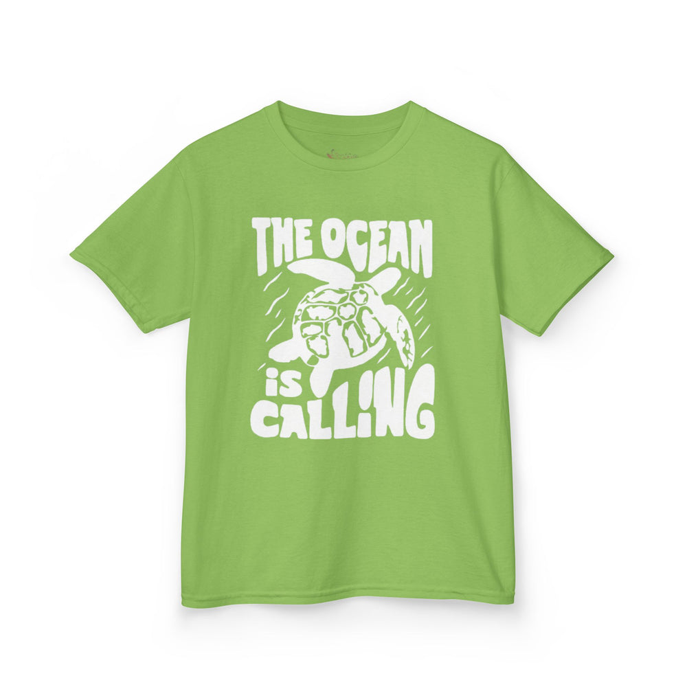 Gildan 5000B | Kids' Sea Turtle Adventure T-Shirt - "The Ocean is Calling" Graphic Tee