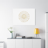 Gold Leo Zodiac Canvas, Astrological Constellation Art | Metallic Lion Wall Art