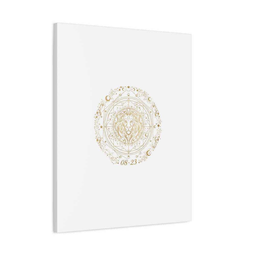 Gold Leo Zodiac Canvas, Astrological Constellation Art | Metallic Lion Wall Art