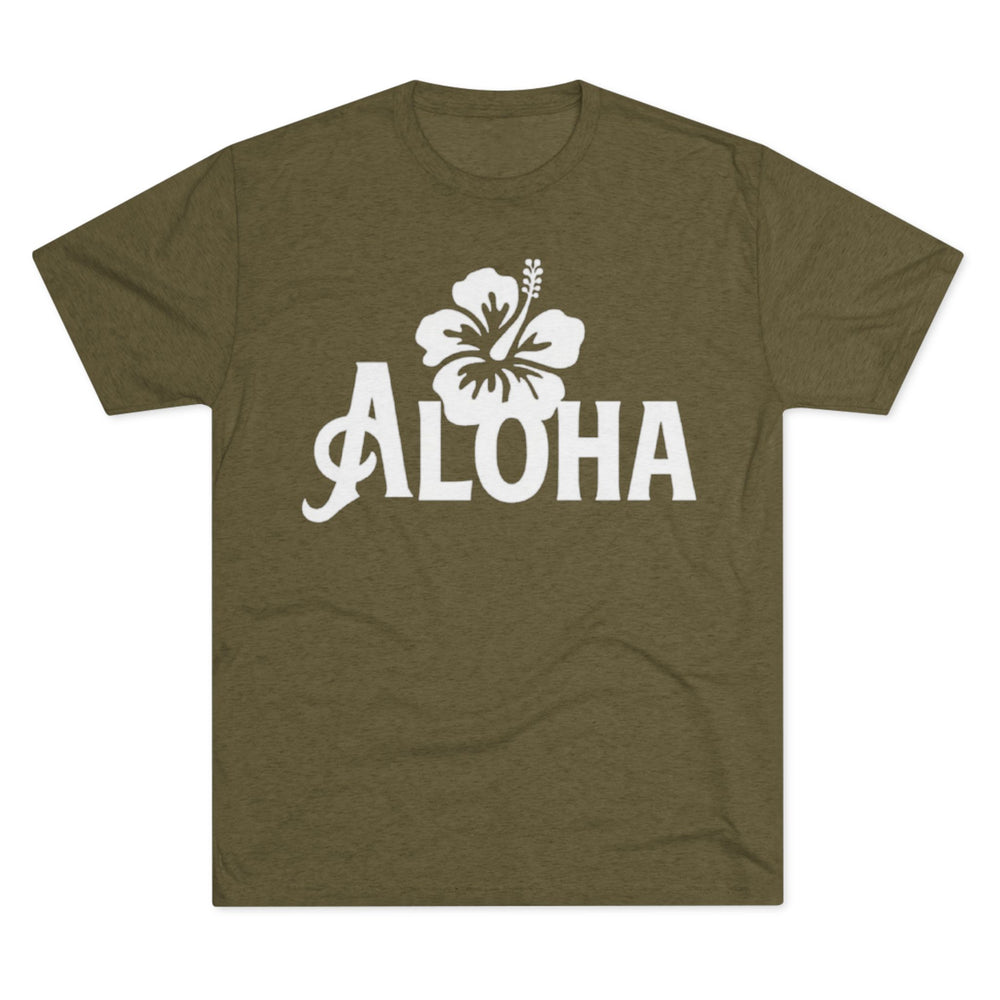 Next Level 6010 | Unisex Vintage Aloha Hibiscus Unisex Tri-Blend Tee – Retro Beach Vibes