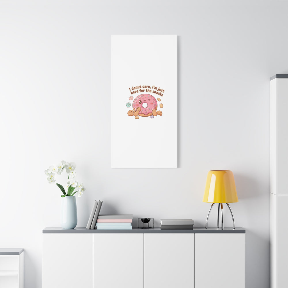 Donut Snacks Pun Canvas | Food & Snack Humor, Cozy Kawaii Art