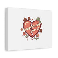 Independently Unloved Heart Print Canvas | Anti Valentine, Single Humor