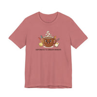 Bella+Canvas3001 | Caffeinated to Conquer Mondays | Cute Coffee Unisex Jersey Tee