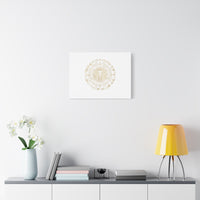 Gold Leo Zodiac Canvas, Astrological Constellation Art | Metallic Lion Wall Art