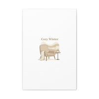 Cozy Winter minimal line art Canvas | Slow Life, soft life neutral wall decor