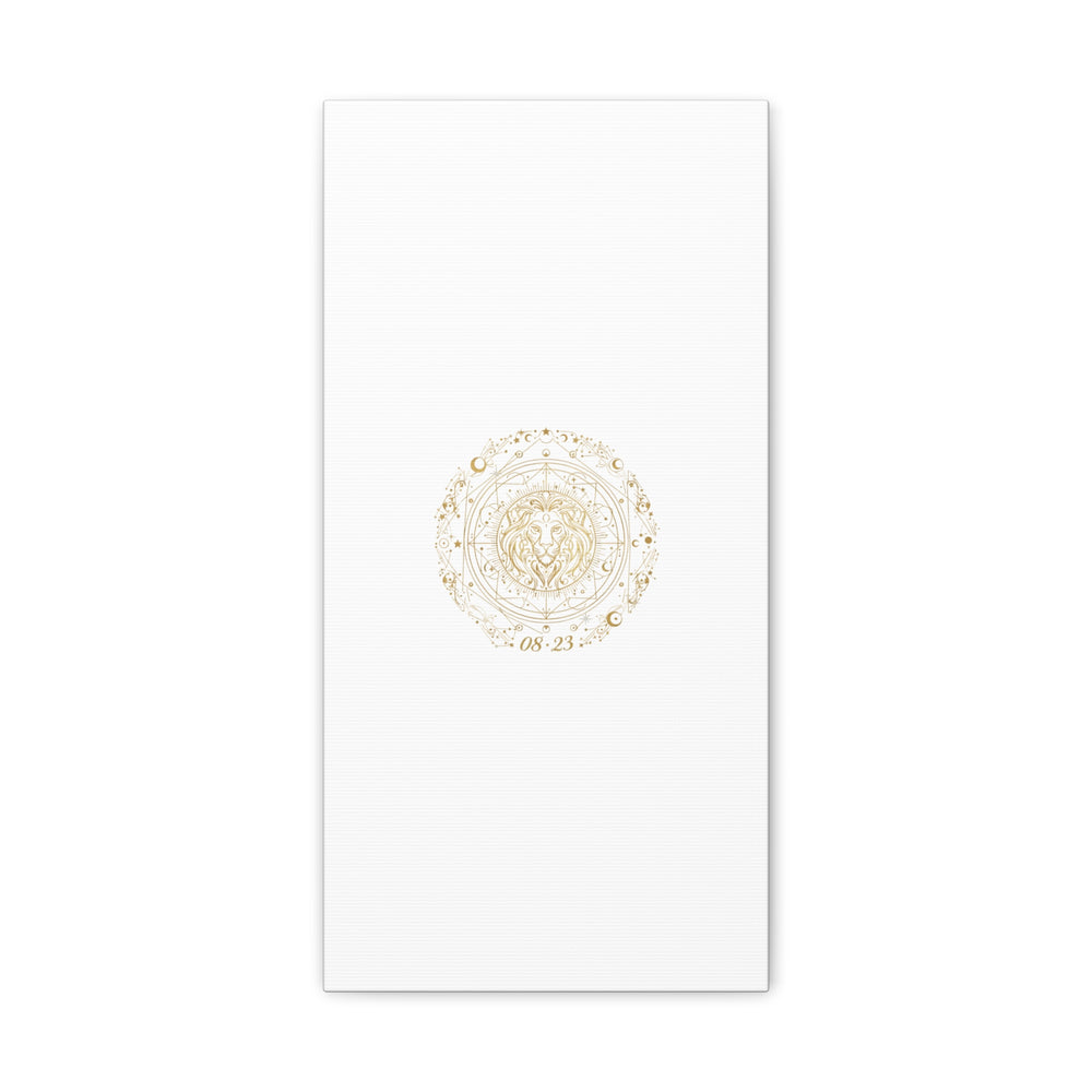 Gold Leo Zodiac Canvas, Astrological Constellation Art | Metallic Lion Wall Art