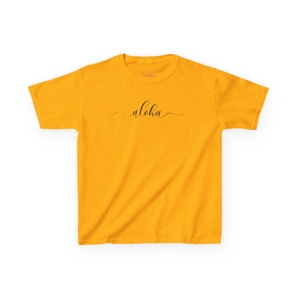 Gildan 5000B | Kids' "Aloha" Summer Vibe Cotton T-Shirt – Tropical Minimalist Tee