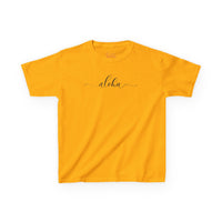 Gildan 5000B | Kids' "Aloha" Summer Vibe Cotton T-Shirt – Tropical Minimalist Tee