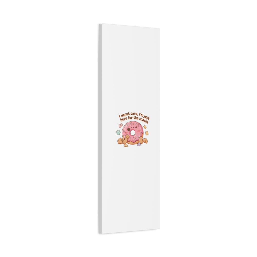 Donut Snacks Pun Canvas | Food & Snack Humor, Cozy Kawaii Art