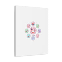 Hand-Drawn Emoticon Sticker Pattern Canvas | Cute Emoji Repeat Print