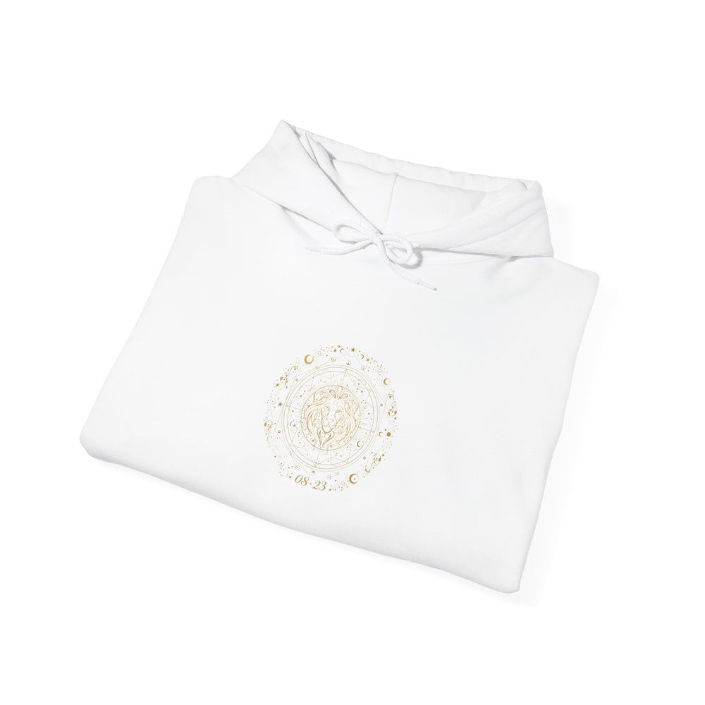 Celestial Zodiac Crest Hoodie | astrology constellation, metallic foil accents