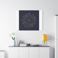 Gold Zodiac Wheel Canvas | Astrology Constellation Art, Cosmic Wall Print