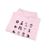 Gildan 18500 | Unisex Hawaiian Tropical Icon Hoodie – Multi-Graphic Island Life Pullover – Premium Fleece Surf Style