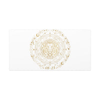 Gold Leo Zodiac Canvas, Astrological Constellation Art | Metallic Lion Wall Art