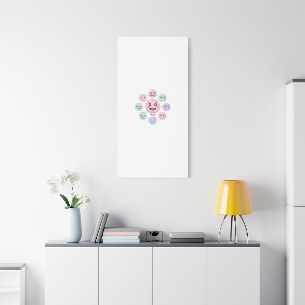 Hand-Drawn Emoticon Sticker Pattern Canvas | Cute Emoji Repeat Print