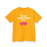 Kids Happy Valentine’s Day T-Shirt – Youth Modern Typography Graphic Tee – Soft Cotton Holiday School Shirt for Boys & Girls