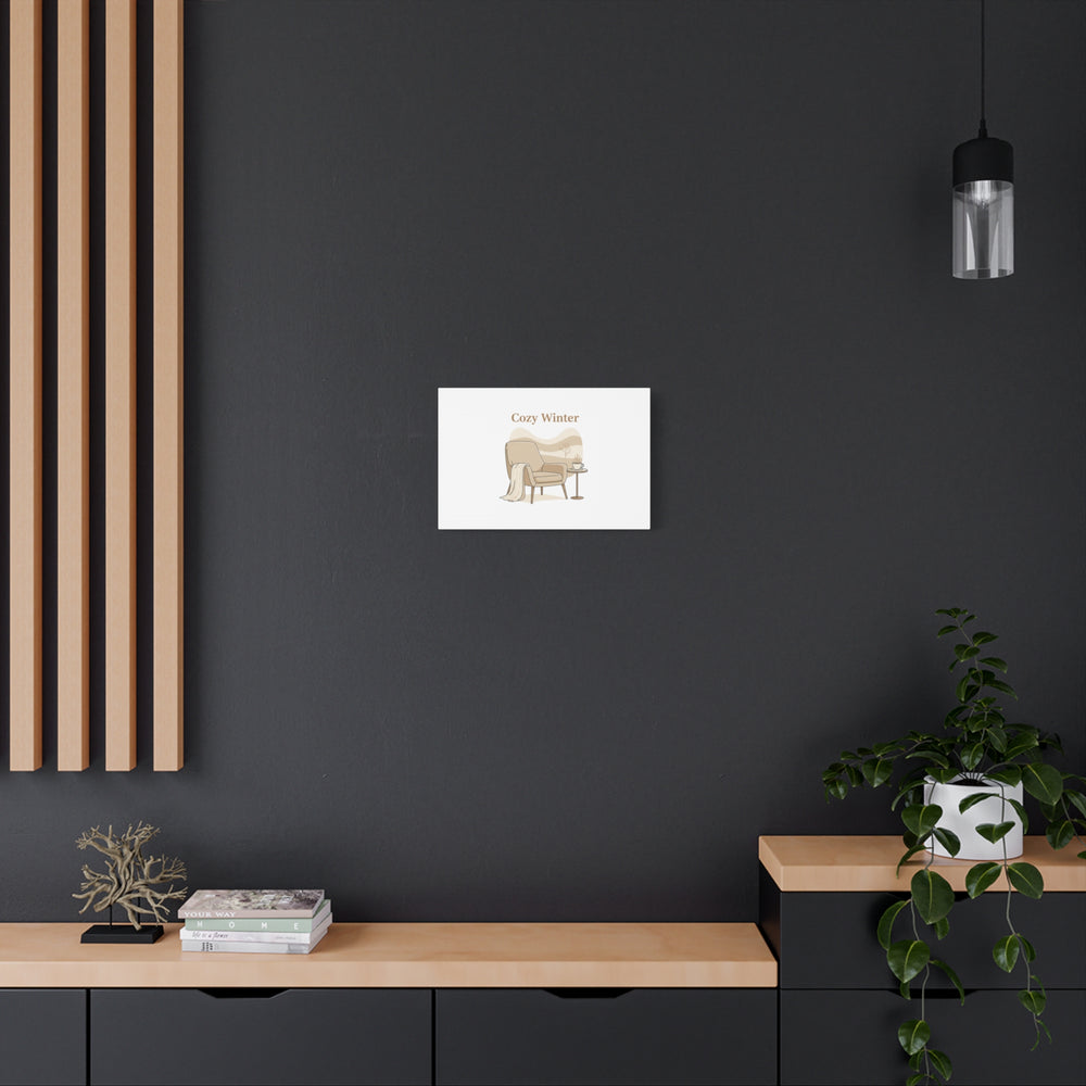 Cozy Winter minimal line art Canvas | Slow Life, soft life neutral wall decor