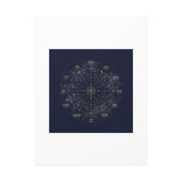 Gold Zodiac Wheel Canvas | Astrology Constellation Art, Cosmic Wall Print