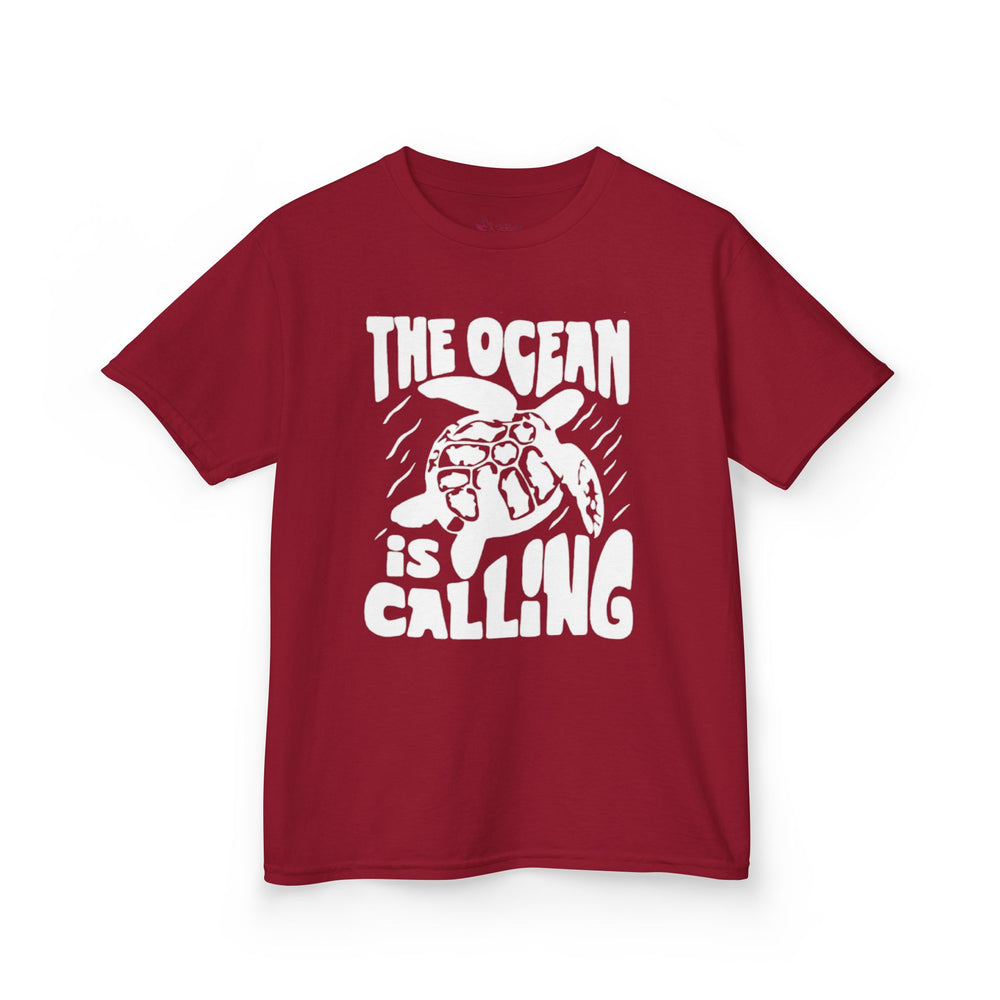 Gildan 5000B | Kids' Sea Turtle Adventure T-Shirt - "The Ocean is Calling" Graphic Tee