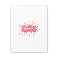 Besties Forever Canvas | Galentine’s Friendship Wall Art, Pink Confetti
