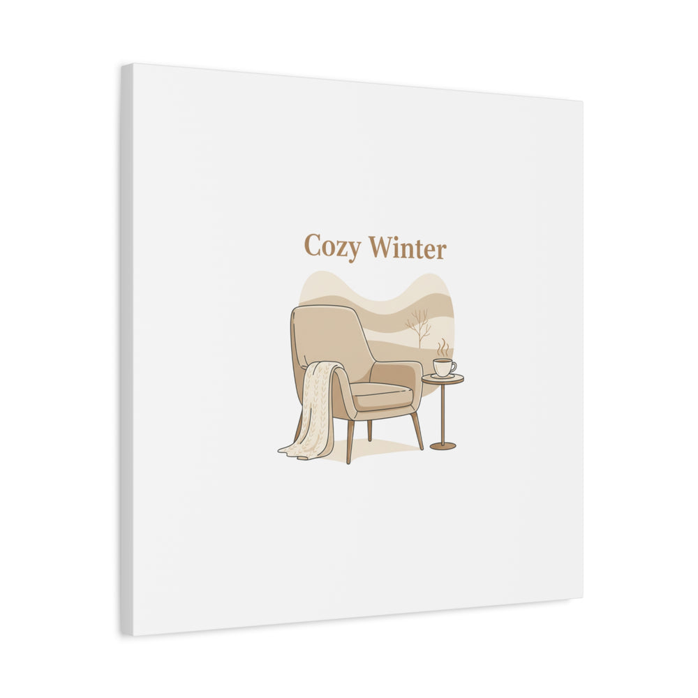 Cozy Winter minimal line art Canvas | Slow Life, soft life neutral wall decor