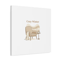 Cozy Winter minimal line art Canvas | Slow Life, soft life neutral wall decor