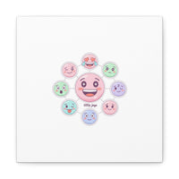 Hand-Drawn Emoticon Sticker Pattern Canvas | Cute Emoji Repeat Print