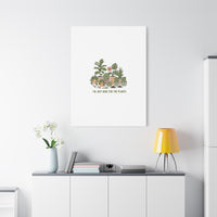 I'm Just Here for the Plants Canvas | Plant Parent Pun, Sage Botanical Wall Art