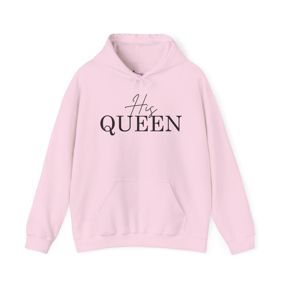 Matching  "His Queen" Unisex Hoodies – Modern Couple’s Typography Pullovers – Premium Fleece Anniversary & Valentine’s Sweatshirts