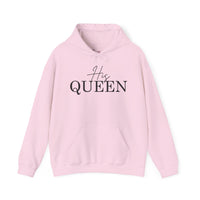 Matching  "His Queen" Unisex Hoodies – Modern Couple’s Typography Pullovers – Premium Fleece Anniversary & Valentine’s Sweatshirts