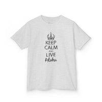 Gildan 5000B | Kids’ "Keep Calm and Live Aloha" Premium Cotton T-Shirt – Comfortable Summer Tee