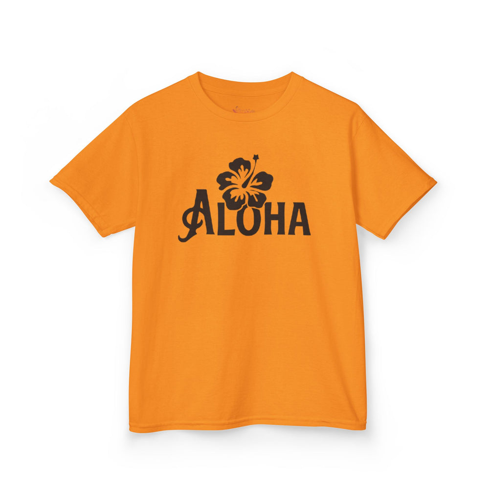 Gildan 5000B | Kids' Aloha Hibiscus Tropical T-Shirt - Soft Cotton Summer Tee