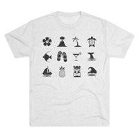 Next Level 6010 | Tropical Vacation Symbols Graphic Tee - Unisex Beach Wear
